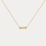 14K Gold Bezel Set 3 Stone Lab Dimaond Necklace - Necklaces