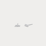 14K Gold/Platinum Bezel Set with Three Lab - Grown Diamonds Stud Earrings - Earrings