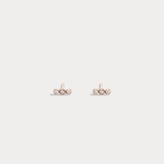 14K Gold/Platinum Bezel Set with Three Lab - Grown Diamonds Stud Earrings - Earrings
