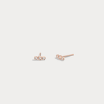 14K Gold/Platinum Bezel Set with Three Lab - Grown Diamonds Stud Earrings - Earrings