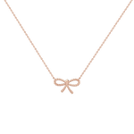 Lab Grown Diamond Bow Pendant Necklace In 14K Solid Gold/Platinum - 