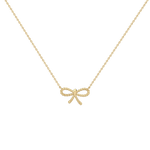 Lab Grown Diamond Bow Pendant Necklace In 14K Solid Gold/Platinum - 