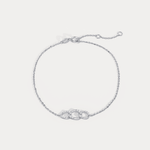 14K Solid Gold Pavé Triple Link Bracelet With Lab Diamond - Bracelets