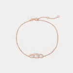14K Solid Gold Pavé Triple Link Bracelet With Lab Diamond - Bracelets