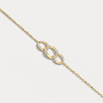 14K Solid Gold Pavé Triple Link Bracelet With Lab Diamond - Bracelets