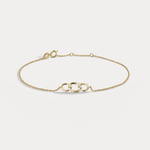 14K Solid Gold Pavé Triple Link Bracelet With Lab Diamond - Bracelets