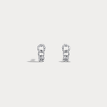 Lab - Grown Diamond Interlocking Chain Link Huggie Hoop Earrings in 14K Gold/Platinum - Earrings