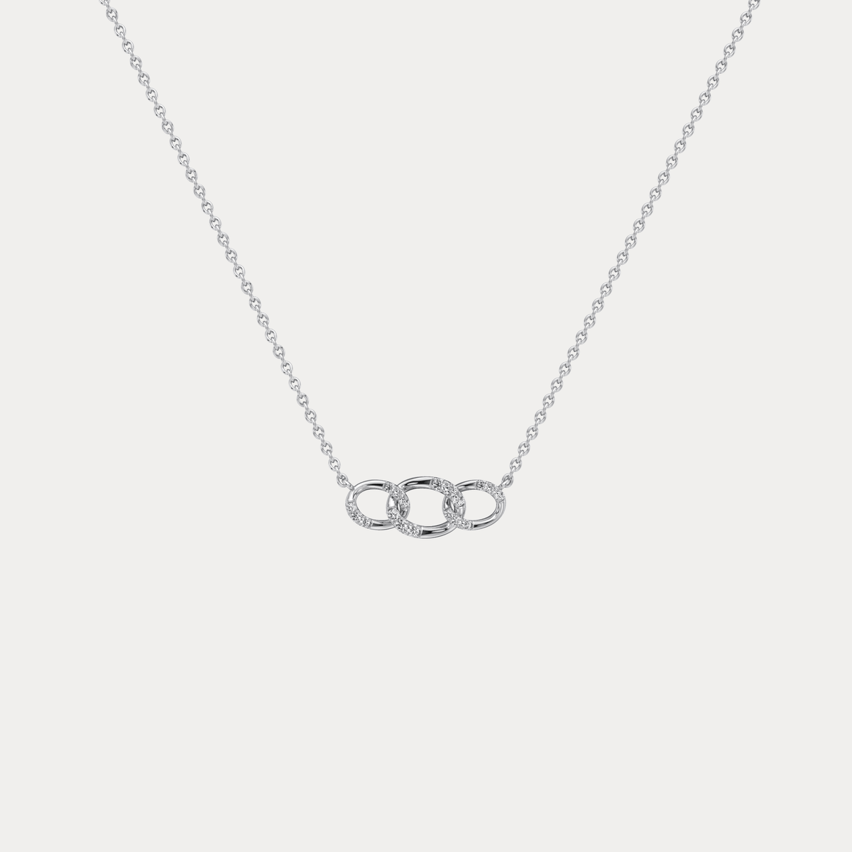 14K Solid Gold Unite Pendant Necklace With Lab Diamond - Necklaces