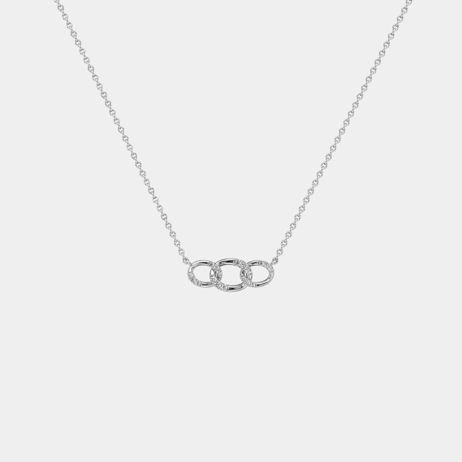 14K Solid Gold Unite Pendant Necklace With Lab Diamond - Necklaces