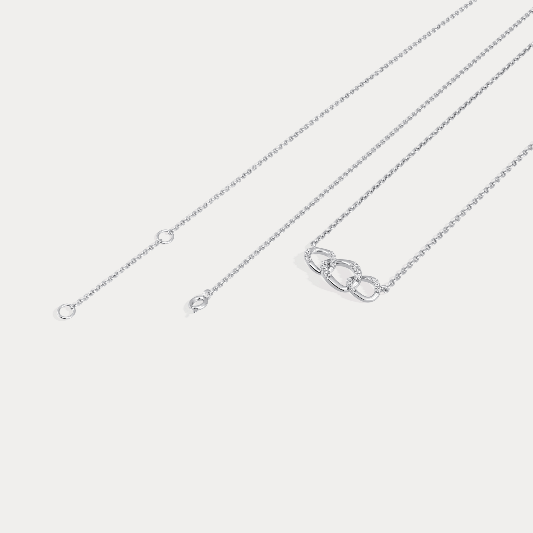 14K Solid Gold Unite Pendant Necklace With Lab Diamond - Necklaces
