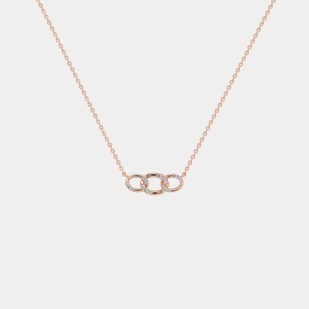 14K Solid Gold Unite Pendant Necklace With Lab Diamond - Necklaces