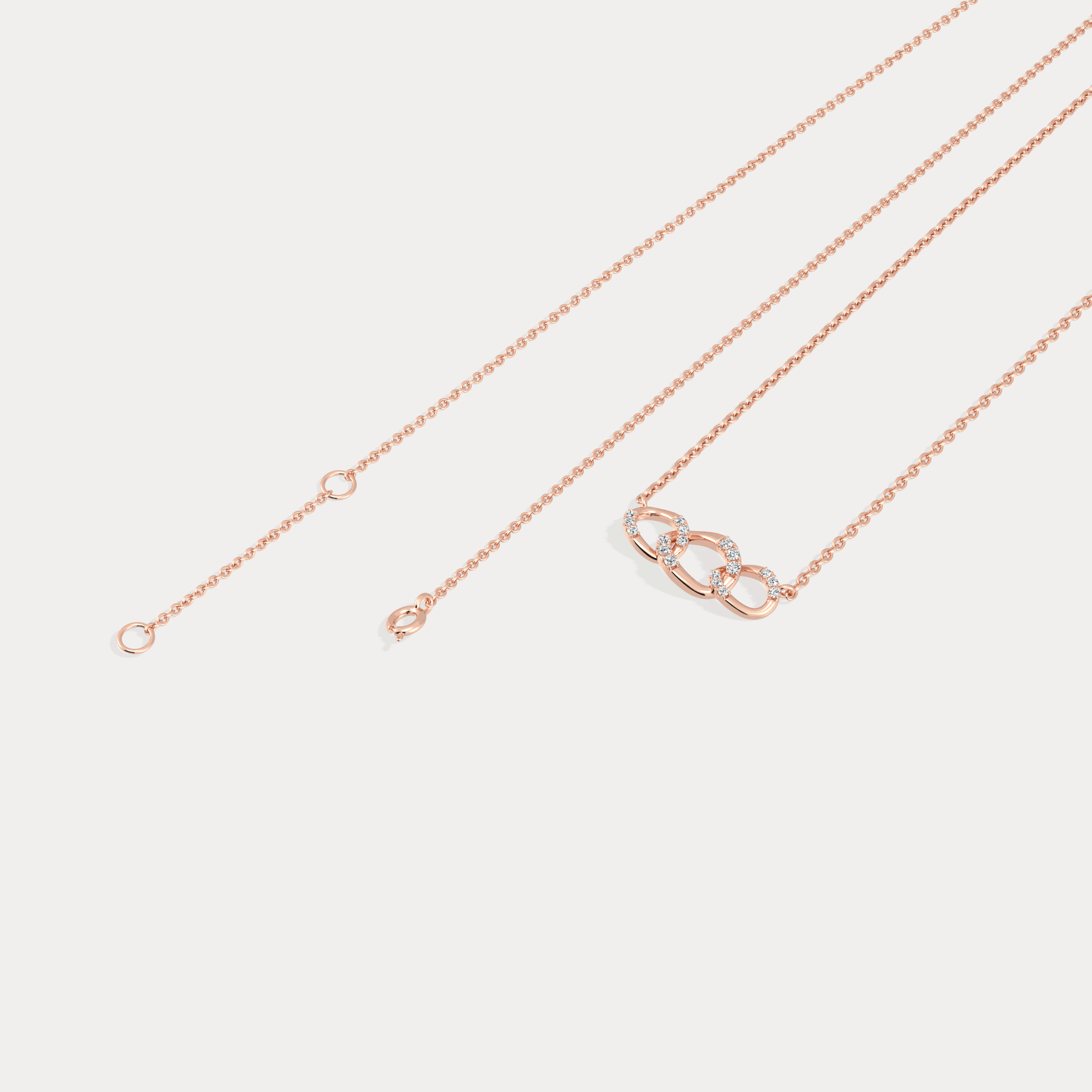 14K Solid Gold Unite Pendant Necklace With Lab Diamond - Necklaces