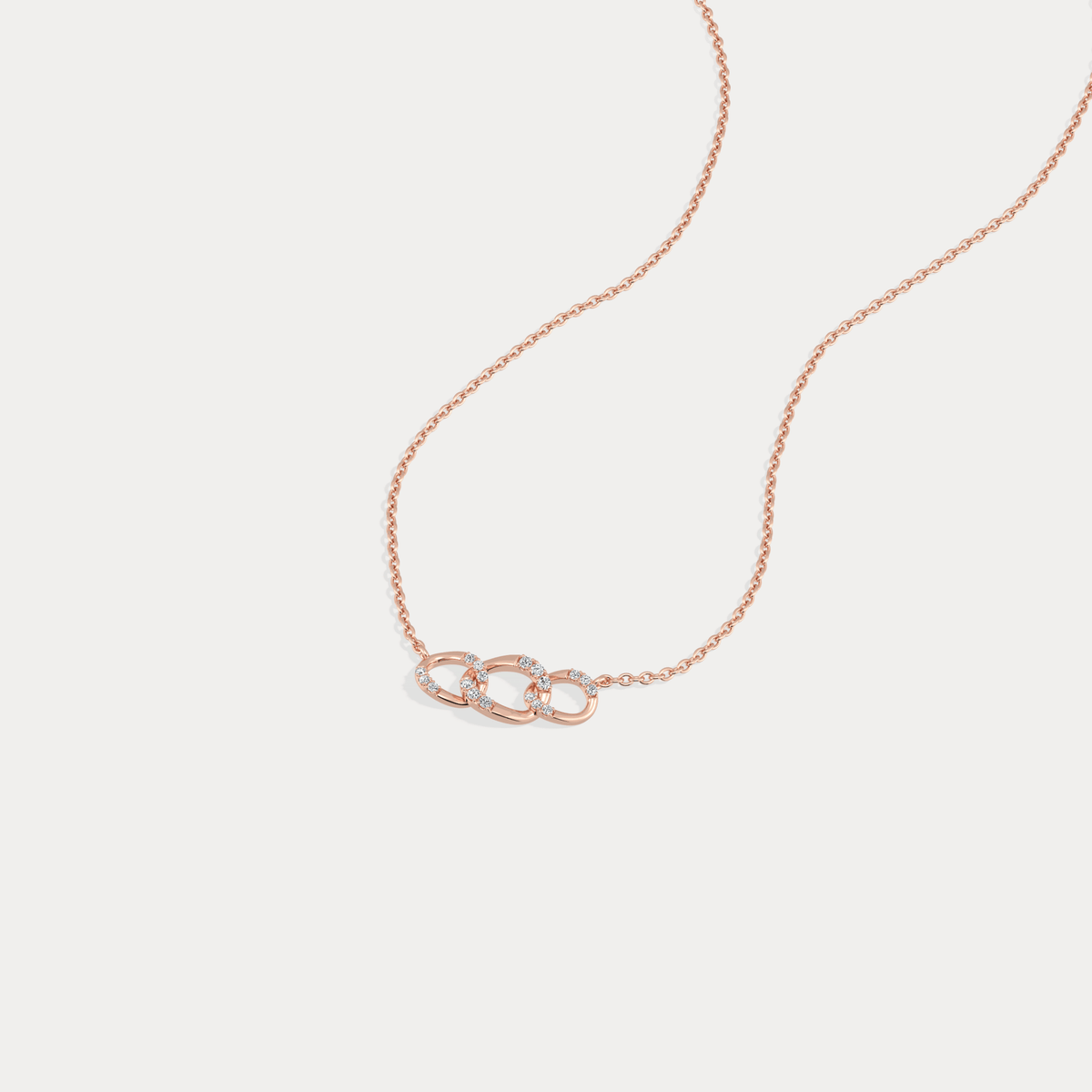 14K Solid Gold Unite Pendant Necklace With Lab Diamond - Necklaces