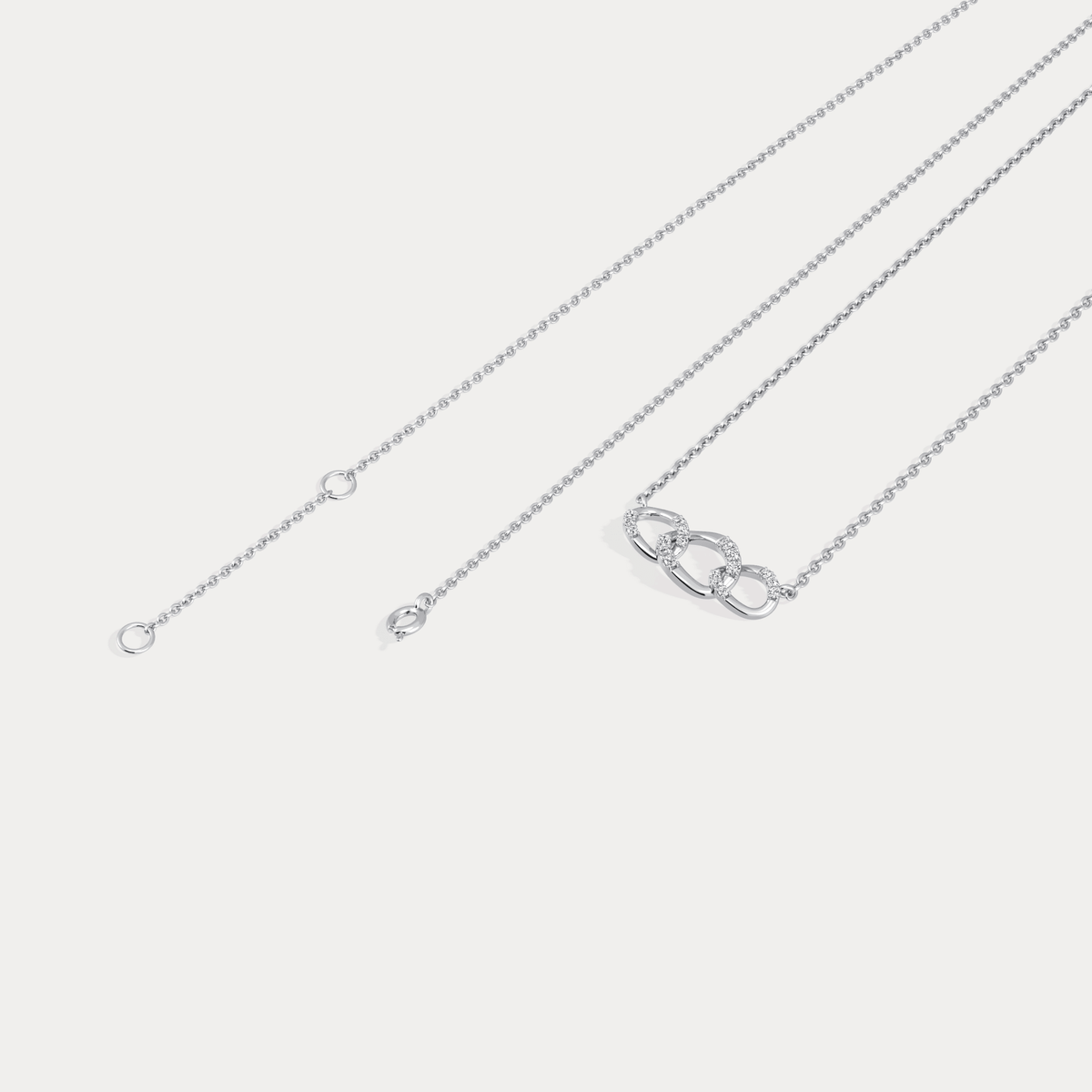 14K Solid Gold Unite Pendant Necklace With Lab Diamond - Necklaces