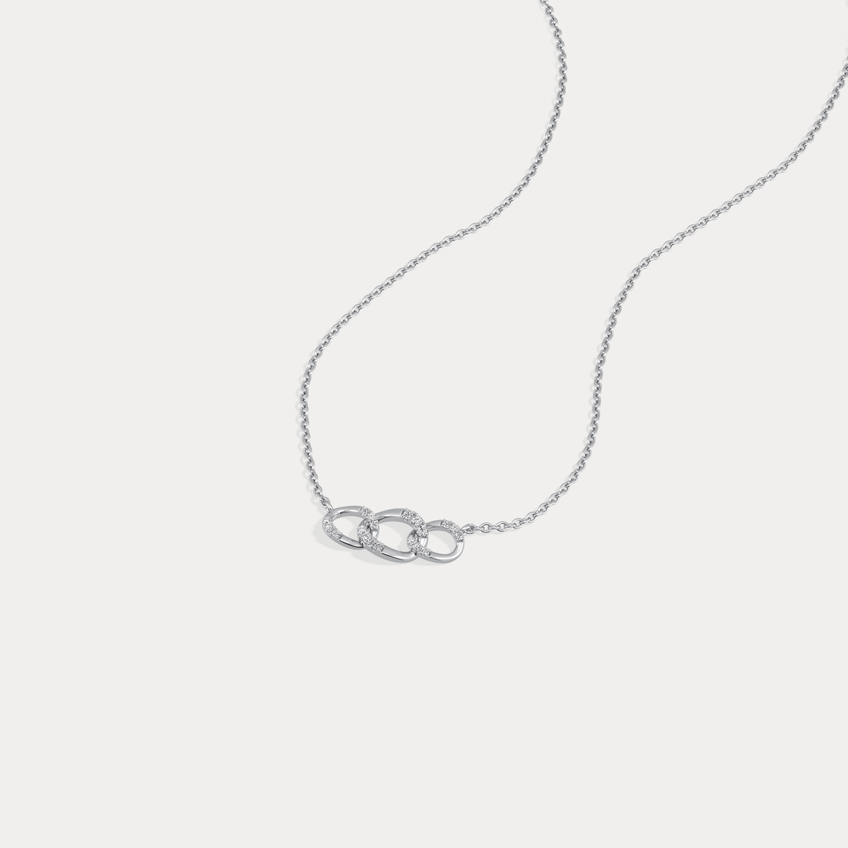 14K Solid Gold Unite Pendant Necklace With Lab Diamond - Necklaces