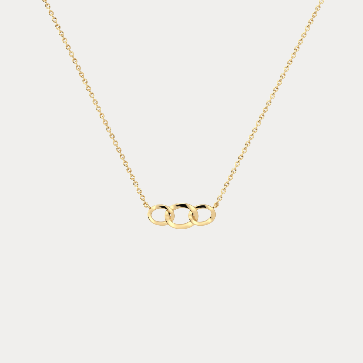 14K Solid Gold Unite Pendant Necklace With Lab Diamond - Necklaces