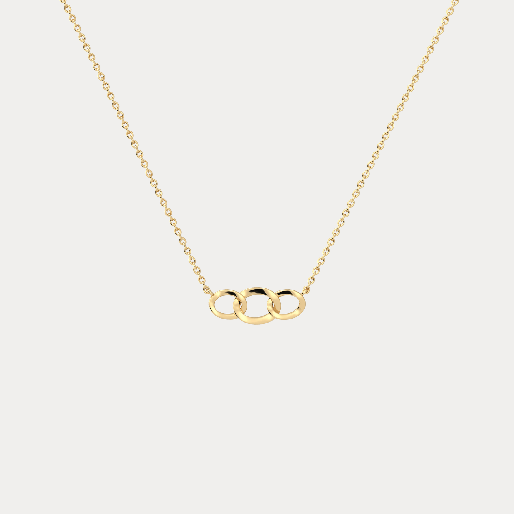 14K Solid Gold Unite Pendant Necklace With Lab Diamond - Necklaces