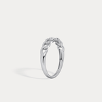 14K Gold Interlocking Chain Ring with Lab - Grown Diamond Accents - Rings
