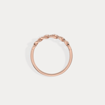 14K Gold Interlocking Chain Ring with Lab - Grown Diamond Accents - Rings