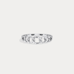 14K Gold Interlocking Chain Ring with Lab - Grown Diamond Accents - Rings