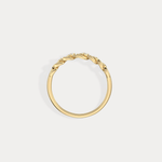 14K Gold Interlocking Chain Ring with Lab - Grown Diamond Accents - Rings