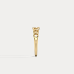 14K Gold Interlocking Chain Ring with Lab - Grown Diamond Accents - Rings