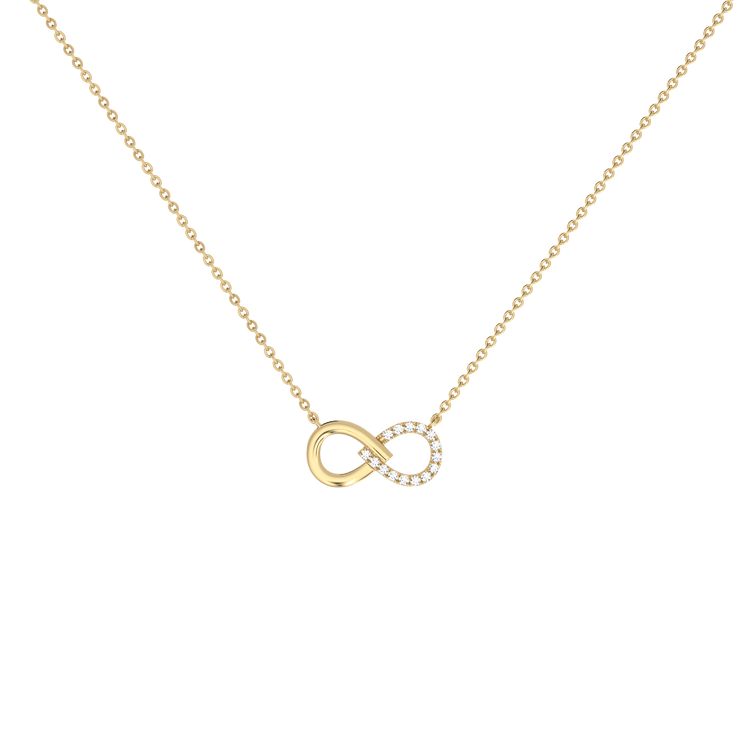 Lab Diamond Infinity Necklace In 14K Solid Gold/Platinum - 