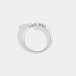 14K Solid Gold Cuff Open Promise Ring With Lab Diamond - Rings