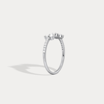 14K Solid Gold Cuff Open Promise Ring With Lab Diamond - Rings