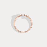 14K Solid Gold Cuff Open Promise Ring With Lab Diamond - Rings