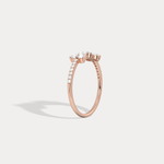14K Solid Gold Cuff Open Promise Ring With Lab Diamond - Rings
