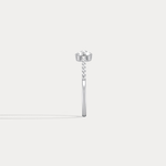 14K Solid Gold Cuff Open Promise Ring With Lab Diamond - Rings