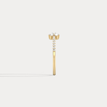 14K Solid Gold Cuff Open Promise Ring With Lab Diamond - Rings