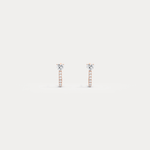 Heart Lab Diamond Half Hoop Earrings in 14K Solid Gold/Platinum - Earrings