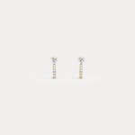 Heart Lab Diamond Half Hoop Earrings in 14K Solid Gold/Platinum - Earrings