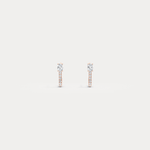 Oval Lab Diamond Half Hoop Earrings in 14K Solid Gold/Platinum - Earrings