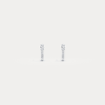 Oval Lab Diamond Half Hoop Earrings in 14K Solid Gold/Platinum - Earrings