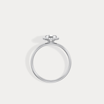 Round Lab Grown Diamond Halo Promise Ring In 14K Solid Gold/Platinum - Rings