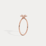 Round Lab Grown Diamond Halo Promise Ring In 14K Solid Gold/Platinum - Rings