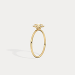 Round Lab Grown Diamond Halo Promise Ring In 14K Solid Gold/Platinum - Rings