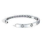 Charm & Dazzle Clover Hinged Moissanite Bangle Bracelet - Bracelets