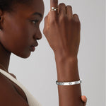 Charm & Dazzle Clover Hinged Moissanite Bangle Bracelet - Bracelets