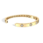 Charm & Dazzle Clover Hinged Moissanite Bangle Bracelet - Bracelets