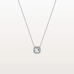 Lab Grown Asscher Cut Necklace In 14K Solid Gold/Platinum - Necklaces