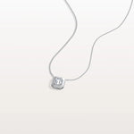 Lab Grown Asscher Cut Necklace In 14K Solid Gold/Platinum - Necklaces