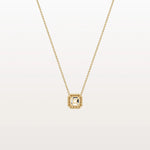 Lab Grown Asscher Cut Necklace In 14K Solid Gold/Platinum - Necklaces