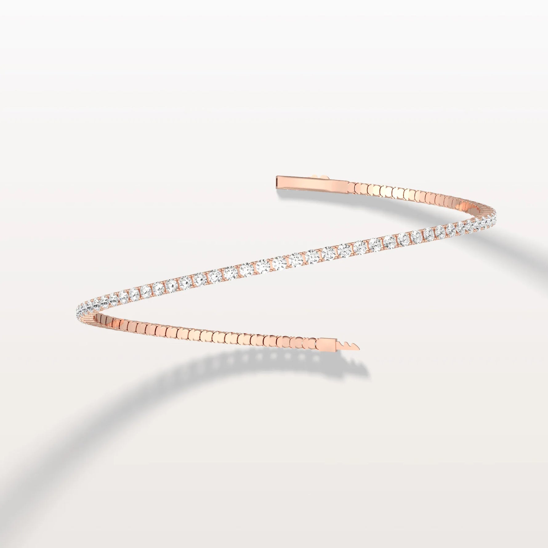 3.11CTW VVS Lab Grown Diamond Full Eternity 7 Inches Flexible Bangle - Bracelets