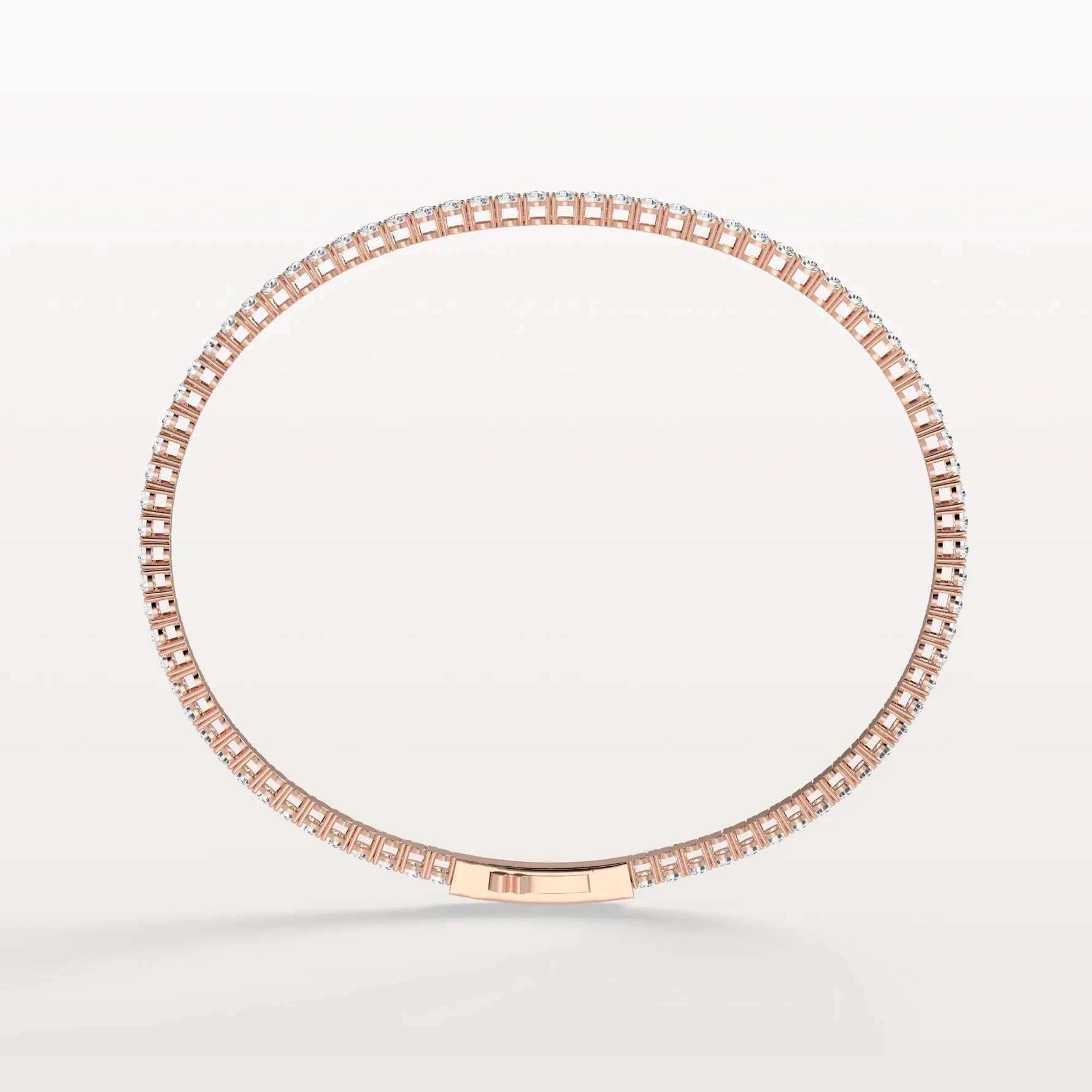 3.11CTW VVS Lab Grown Diamond Full Eternity 7 Inches Flexible Bangle - Bracelets