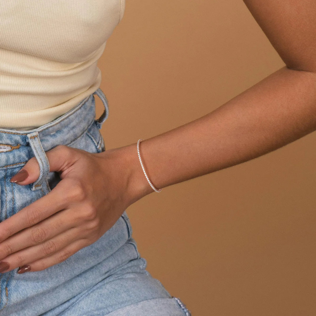 3.11CTW VVS Lab Grown Diamond Full Eternity 7 Inches Flexible Bangle - Bracelets