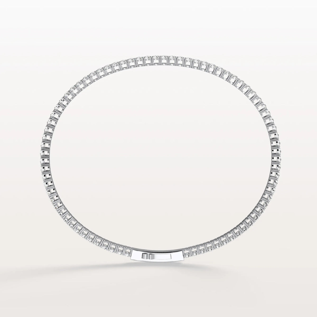 3.11CTW VVS Lab Grown Diamond Full Eternity 7 Inches Flexible Bangle - Bracelets